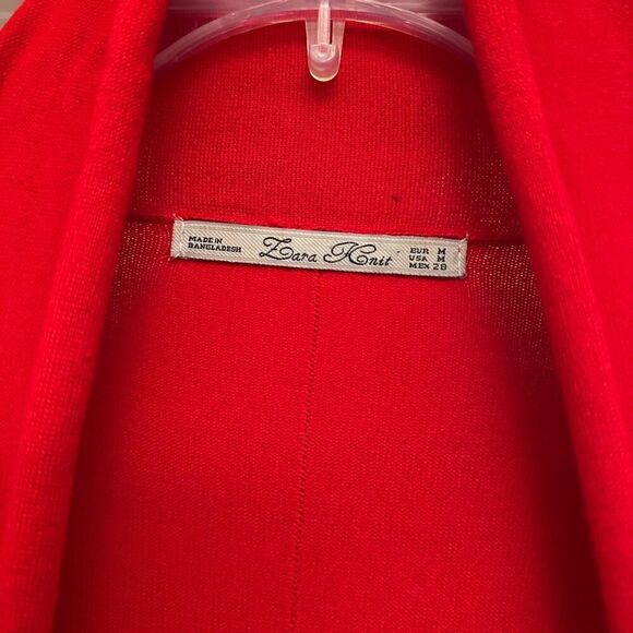 Zara gorgeous red open cardigan - size m - Picture 4 of 5